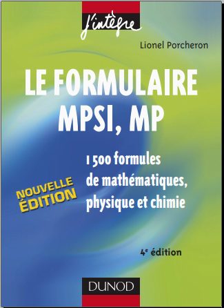 Livre Le formulaire MPSI et MP pdf