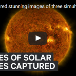 NASA captured stunning images of three simultaneous solar flares