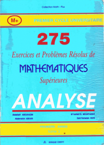 Livre 275 exercices et problèmes résolus de mathématique supérieur pdf