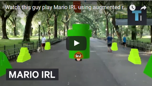 Watch this guy play Mario​ IRL using augmented reality