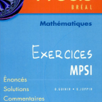 Livre Précis mathématique exercices MPSI pdf