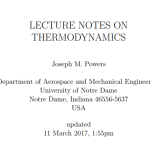 LECTURE NOTES ON THERMODYNAMICS by Joseph M pdf