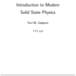 Introduction to Modern Solid State Physics pdf